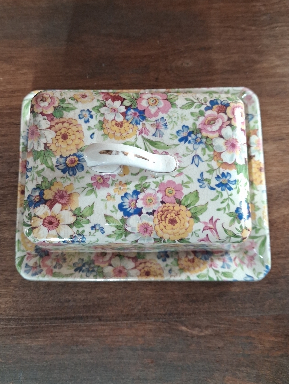 Lord Nelson Ware Chintzware Cheese Wedge Dish Butter Dish